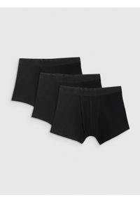 4f - 4F Bielizna bokserki (3-pack) męskie - czarne S. Kolor: czarny. Materiał: elastan, bawełna, guma #1
