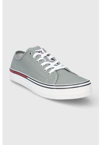 Tommy Jeans tenisówki męskie kolor szary. Nosek buta: okrągły. Zapięcie: sznurówki. Kolor: szary. Materiał: materiał, guma #3