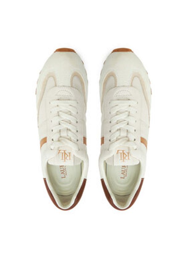 Lauren Ralph Lauren Sneakersy 802943462002 Beżowy. Kolor: beżowy. Materiał: skóra