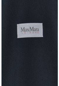 Max Mara Leisure bluza damska kolor granatowy gładka. Kolor: niebieski. Materiał: tkanina. Wzór: gładki