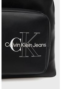 Calvin Klein Jeans plecak damski kolor czarny duży z nadrukiem. Kolor: czarny. Wzór: nadruk