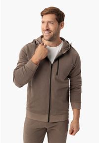 Volcano - Bluza z kapturem B-BOGY. Typ kołnierza: kaptur. Kolor: beżowy. Materiał: skóra, bawełna, materiał. Wzór: gładki. Styl: klasyczny, elegancki #1