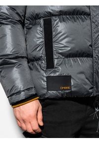 Ombre Clothing - Kurtka męska zimowa C457 - grafitowa - XL. Kolor: szary. Materiał: poliester. Wzór: aplikacja. Sezon: zima #2