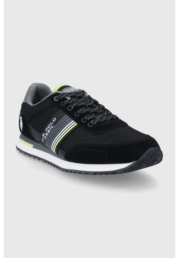 U.S. Polo Assn. buty kolor czarny. Nosek buta: okrągły. Zapięcie: sznurówki. Kolor: czarny. Obcas: na obcasie. Wysokość obcasa: niski