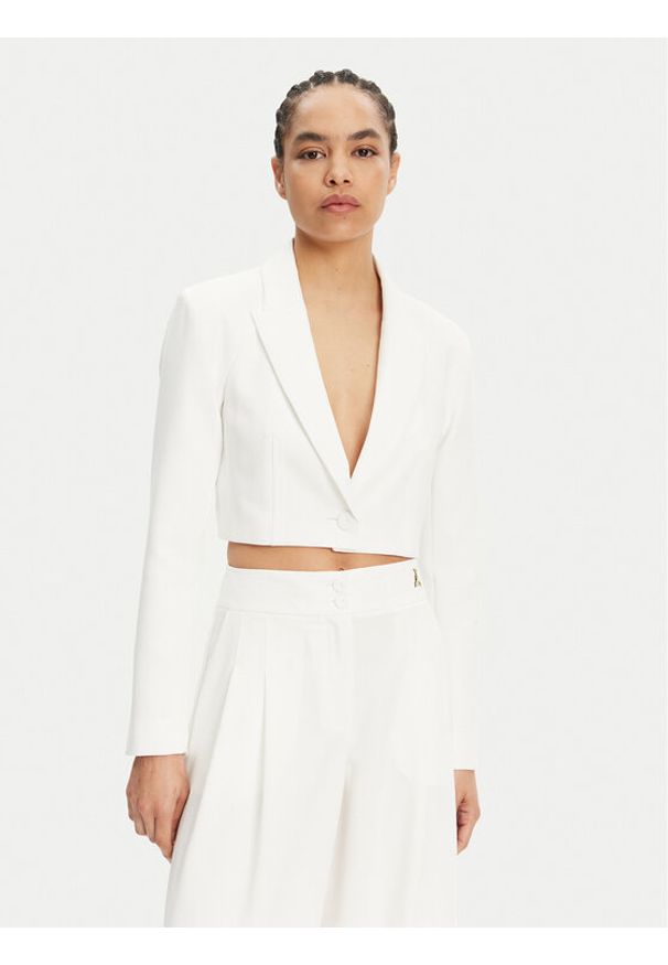 Patrizia Pepe Marynarka 2S1531 A411 Biały Regular Fit. Kolor: biały. Materiał: syntetyk