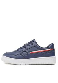 TOMMY HILFIGER - Tommy Hilfiger Sneakersy Stripes Low Cut Lace-Up Sneaker T3X9-32848-1355 S Granatowy. Kolor: niebieski. Materiał: skóra #2