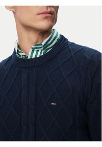 Tommy Jeans Sweter DM0DM23405 Granatowy Regular Fit. Kolor: niebieski. Materiał: bawełna #4