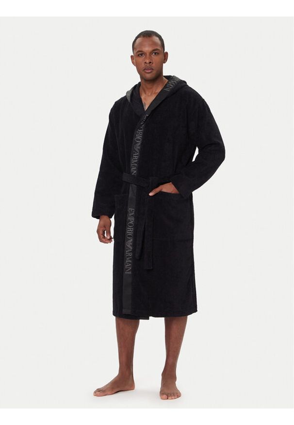 Emporio Armani Underwear Szlafrok EM002255 AF14986 UC001 Czarny. Kolor: czarny. Materiał: bawełna