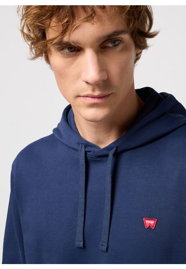 Wrangler - WRANGLER SIGN OFF HOODIE MĘSKA BLUZA NIEROZPINANA NAVY 112350542 W651013678