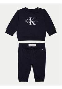Calvin Klein Jeans Dres Monogram IN0IN00017 Niebieski Regular Fit. Kolor: niebieski. Materiał: bawełna