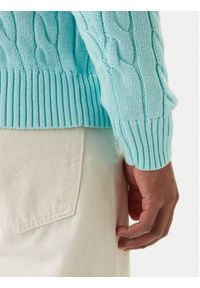 Polo Ralph Lauren Sweter 710775885547 Turkusowy Regular Fit. Typ kołnierza: polo. Kolor: turkusowy. Materiał: bawełna #4