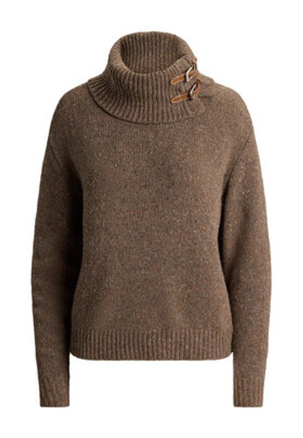 Lauren Ralph Lauren - LAUREN RALPH LAUREN Golf 200979663002 Brązowy Relaxed Fit. Typ kołnierza: golf. Kolor: brązowy. Materiał: syntetyk