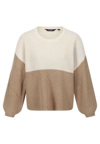 Regatta - Sweter Damski Dzianinowa Kamaria. Kolor: beżowy, wielokolorowy, biały. Materiał: dzianina. Sport: turystyka piesza #1