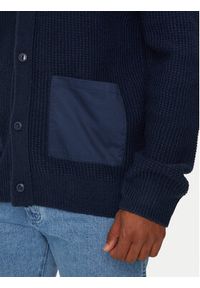 Wrangler Kardigan 112357288 Granatowy Relaxed Fit. Kolor: niebieski. Materiał: wełna