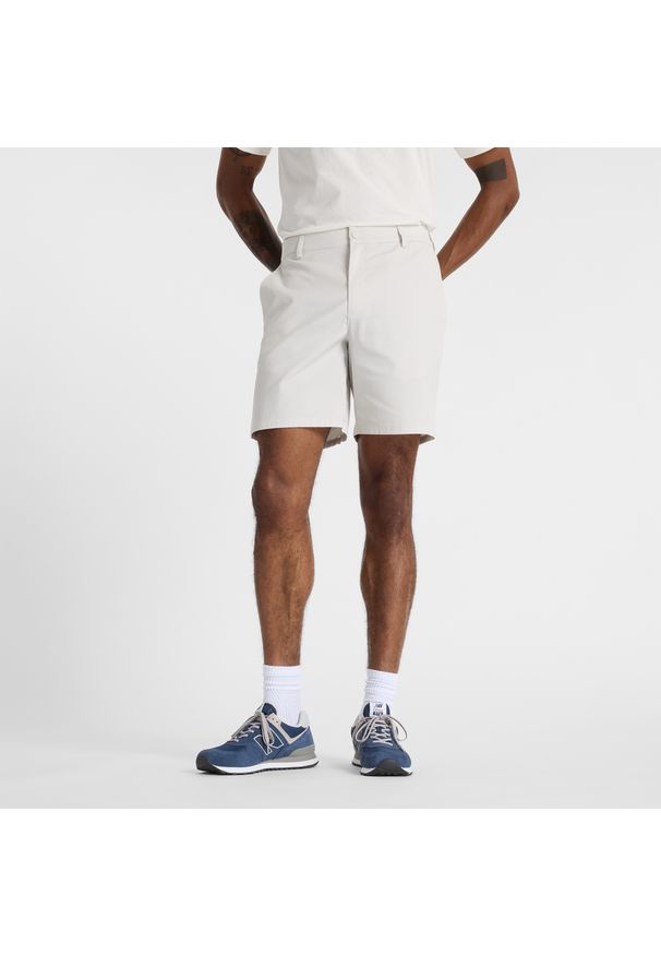 Spodenki męskie New Balance MS51583GYM – szare. Kolor: szary. Materiał: bawełna, nylon