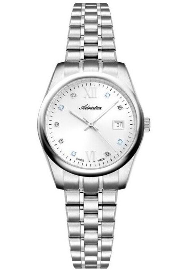 Zegarek damski Adriatica A3198.5183Q CYRKONIE srebrny. Kolor: srebrny