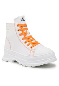 Trzewiki Calvin Klein Jeans Lace Up Bootie trzew S White 100. Kolor: biały. Materiał: materiał #1