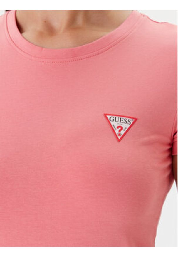 Guess T-Shirt W2YI44 J1314 Koralowy Regular Fit. Kolor: pomarańczowy. Materiał: bawełna