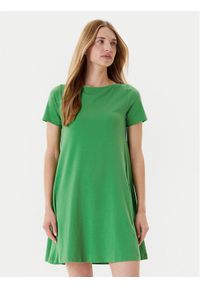 United Colors of Benetton - United Colors Of Benetton Sukienka codzienna 3Z1RDV01E Zielony Regular Fit. Okazja: na co dzień. Kolor: zielony. Materiał: bawełna. Typ sukienki: proste. Styl: casual #1