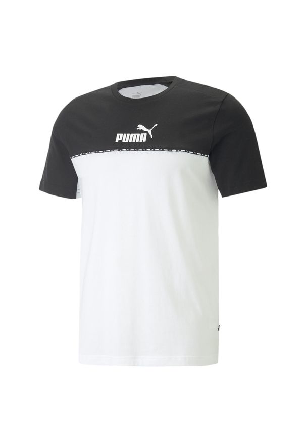Puma - Męska koszulka Essentials Block Tape PUMA Black. Kolor: czarny. Sport: joga i pilates
