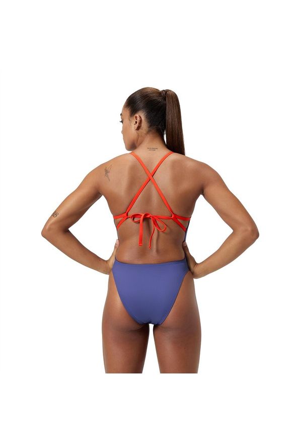 Strój kąpielowy damski Speedo Solid Tie Back. Kolor: fioletowy, niebieski
