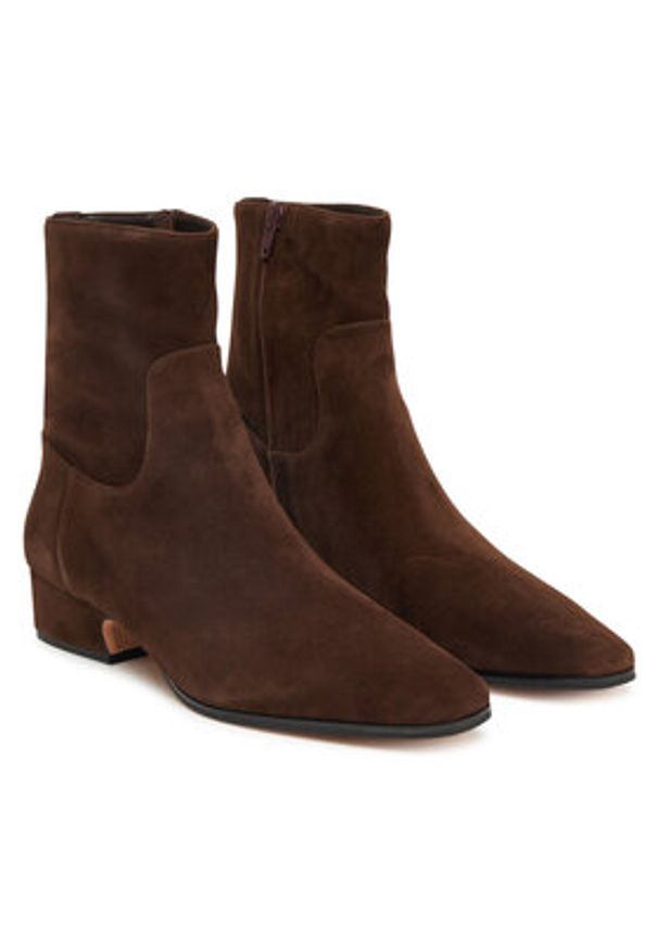 Nokwol Botki Dusty Brązowy. Kolor: brązowy. Materiał: zamsz, skóra