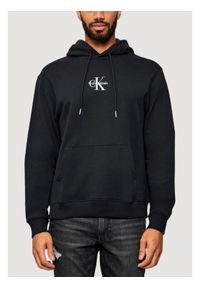 Calvin Klein Jeans Bluza LS EU 350TERRY MICRO MONOLOGO HO Czarny Casual Fit. Okazja: na co dzień. Kolor: czarny. Styl: casual #1