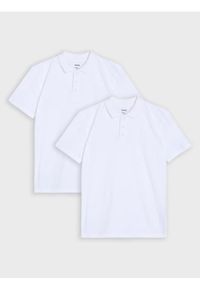 Sinsay - Koszulka polo 2 pack - biały. Typ kołnierza: polo. Kolor: biały