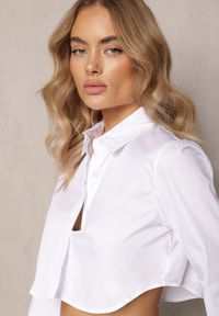 Renee - Biała Krótka Koszula z Bawełny z Kołnierzem i Mankietami z Bawełny Sevillis. Kolor: biały. Materiał: bawełna. Długość: krótkie
