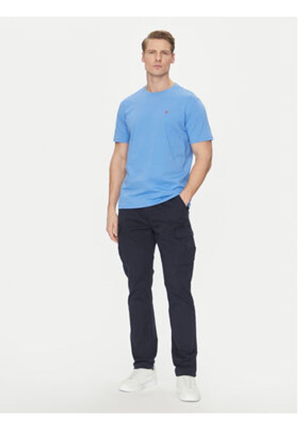 Napapijri T-Shirt Salis NP0A4H8D Niebieski Regular Fit. Kolor: niebieski. Materiał: bawełna