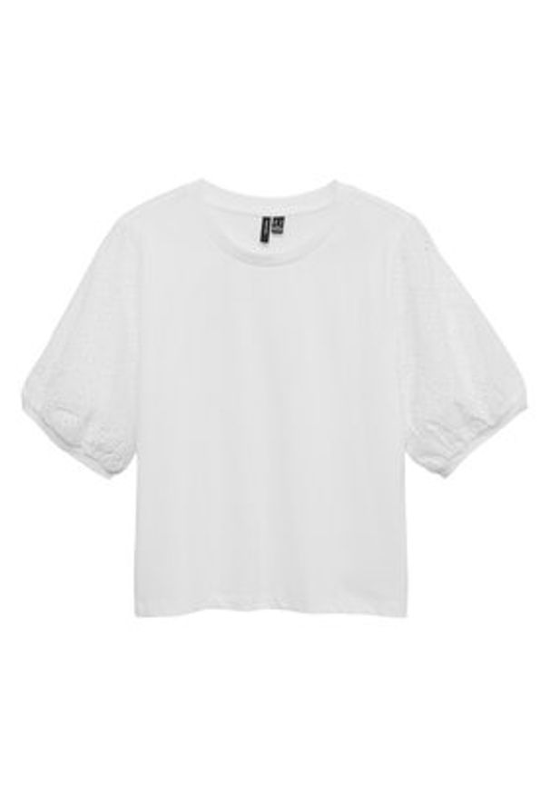 Vero Moda Bluzka Janni 10340706 Biały Regular Fit. Kolor: biały. Materiał: bawełna