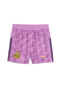 Puma - Młodzieżowe szorty KIDSUPER × BORUSSIA DORTMUND PUMA. Kolor: różowy. Sezon: lato. Sport: piłka nożna
