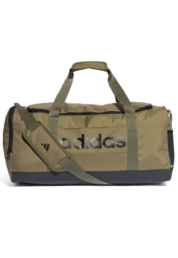 Adidas - Torba adidas Linear Duffel M IN6119 - zielona. Kolor: zielony. Materiał: poliester. Sport: fitness