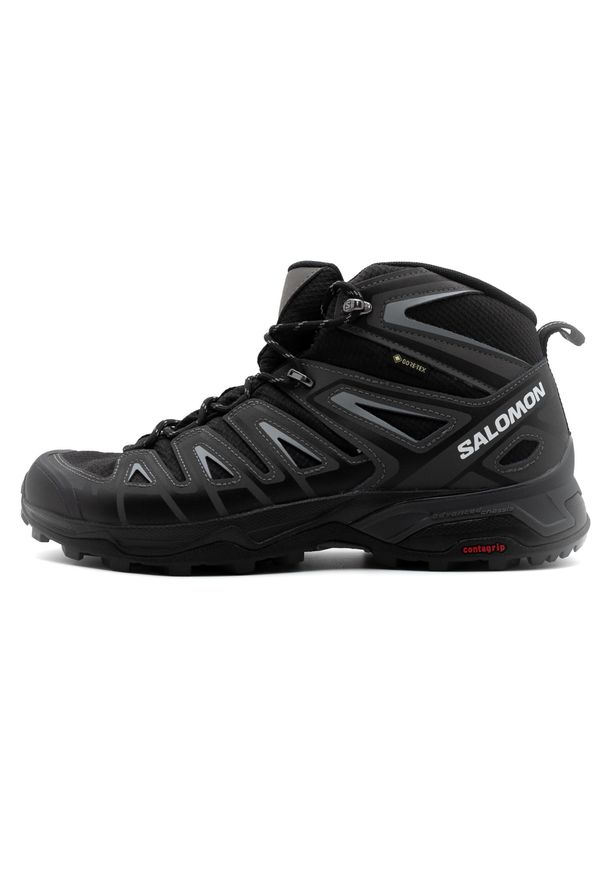 salomon - Buty Outdoorowe Salomon X Ultra Pioneer Mid Gtx Dorosłych. Wysokość cholewki: za kostkę. Zapięcie: sznurówki. Kolor: czarny. Materiał: materiał, syntetyk, tkanina, skóra. Szerokość cholewki: normalna. Technologia: Gore-Tex. Sport: turystyka piesza