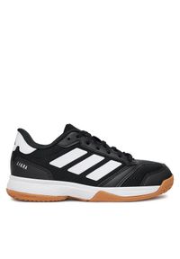 Adidas - adidas Buty halowe Ligra 8 Indoor Shoes Kids JR0744 Czarny. Kolor: czarny. Materiał: materiał #1