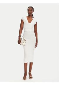 Liu Jo Sukienka dzianinowa WA5365 MS55N Biały Slim Fit. Kolor: biały. Materiał: syntetyk #5