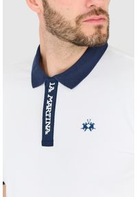 La Martina - LA MARTINA Biała męska koszulka polo, Rozmiar L. Typ kołnierza: polo. Kolor: biały #5