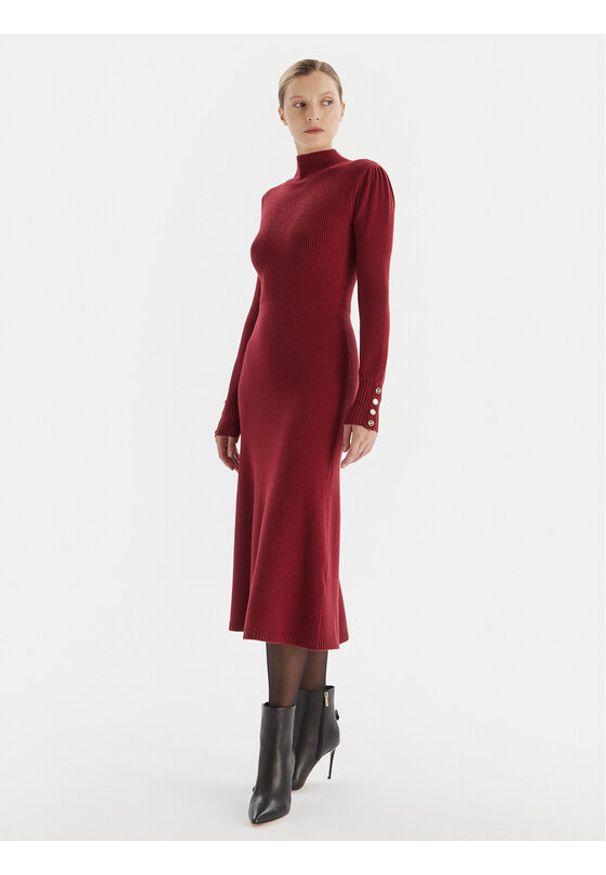Artigli Sukienka dzianinowa ACAB003090 Bordowy Regular Fit. Kolor: czerwony. Materiał: syntetyk
