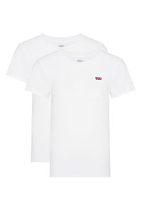 Levi's® Komplet 2 t-shirtów Essential 004AO-0002 Biały Slim Fit. Kolor: biały. Materiał: bawełna