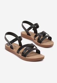 Renee - Czarne Sandały Ozdobione Paskami Natisela. Okazja: na co dzień, na randkę. Zapięcie: pasek. Kolor: czarny. Wzór: aplikacja. Sezon: lato. Styl: elegancki, casual #6