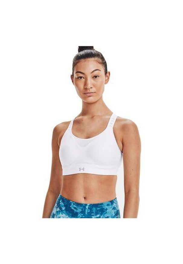 Stanik fitness cardio Under Armour Infinity High. Kolor: biały. Sport: fitness