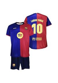FC Barcelona komplet koszulka spodenki junior Home FCB 2024/25 Lamine Yamal. Kolor: czerwony, niebieski, wielokolorowy. Sport: piłka nożna