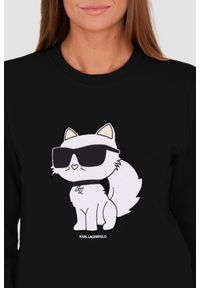 Karl Lagerfeld - KARL LAGERFELD Czarna damska bluza Ikonik 2.0 Choupette Sweat, Rozmiar XS. Kolor: czarny #3