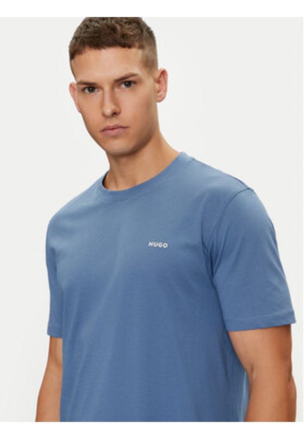 Hugo T-Shirt Dero222 50466158 Niebieski Regular Fit. Kolor: niebieski. Materiał: bawełna