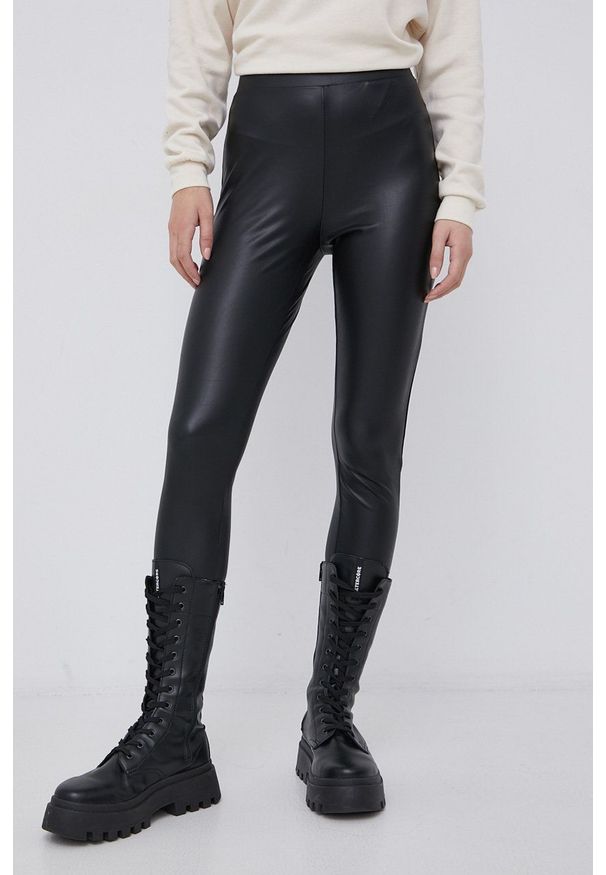 only - Only - Legginsy. Kolor: czarny. Materiał: dzianina