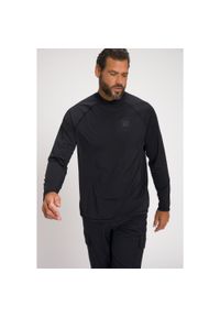 JAY-PI - Męska Koszulka Odzież fitness stójka nadruk. Typ kołnierza: kołnierzyk stójkowy. Kolekcja: plus size. Kolor: czarny. Materiał: elastan, poliester, materiał. Wzór: nadruk. Sport: fitness