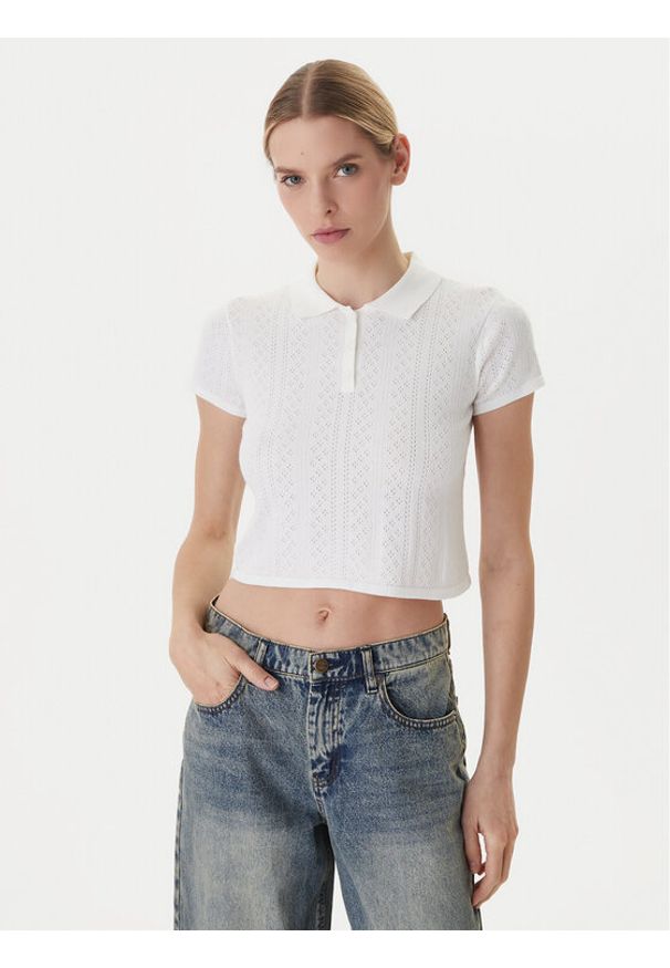 RVCA Sweter Dawn 23B071502 Biały Regular Fit. Kolor: biały. Materiał: syntetyk