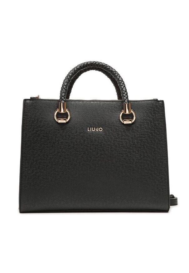 Liu Jo Torebka M Satchel Double AXX010 E0087 Czarny. Kolor: czarny. Materiał: skórzane