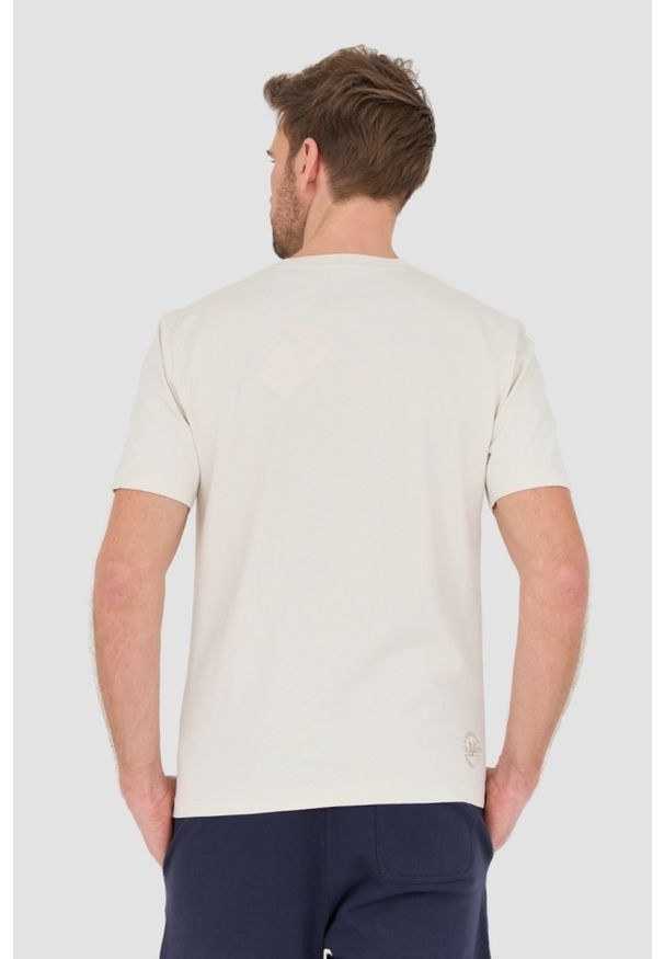 Aeronautica Militare - AERONAUTICA MILITARE Beżowy bawełniany męski t-shirt M.C., Rozmiar XXL. Kolor: beżowy. Materiał: bawełna