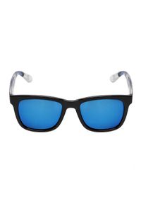 TOP SECRET - Okulary przeciwsłoneczne męskie. Kształt: prostokątne. Kolor: czarny. Wzór: moro #2